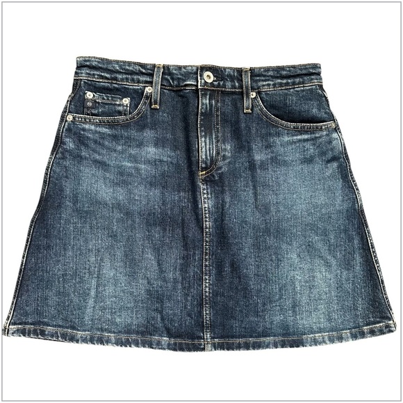 AG Adriano Goldschmied Women's The ALI A-Line Jean Skirt 28 Reg Faded Blue Denim - Picture 1 of 6